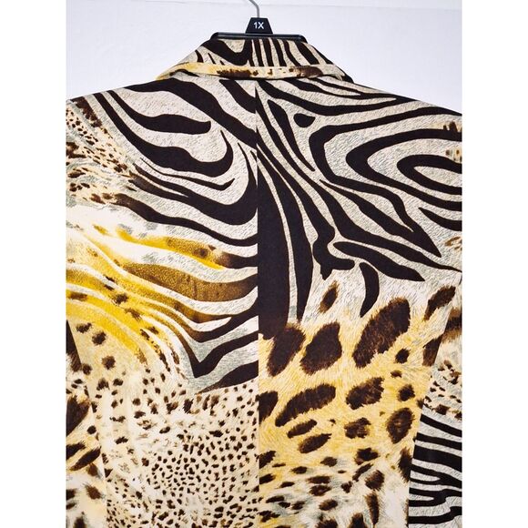A Leslie Fay Vintage Women's Blazer Jacket Animal Print Office Siren Corpcore 8 - Picture 7 of 8